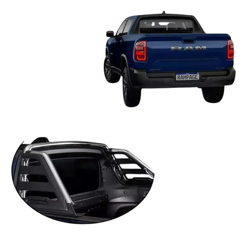 Barra Antivuelco Negra Ram Rampage Unlimited Original Negro