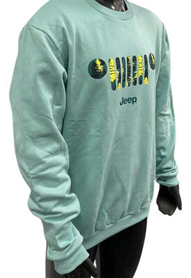 Buzo Sin Capucha Jeep  Parrilla  Verde Agua Original