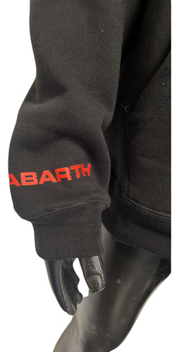 Buzo Hood Friza Abarth Negro Original