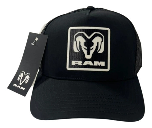 Gorra Trucker De Red Ram Original Negro Ajustable Lisa